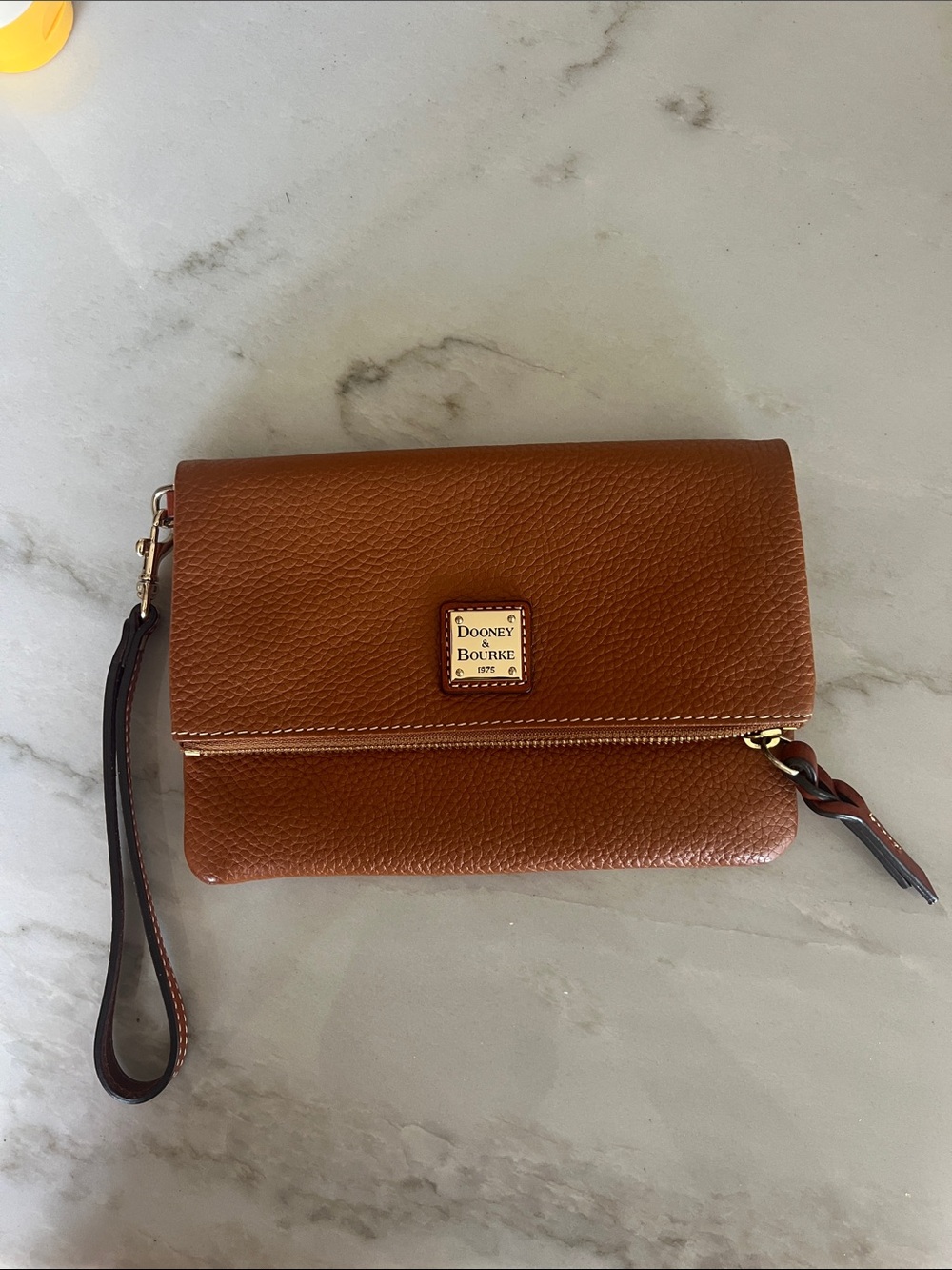 Dooney & Bourke Pebbled Leather Foldover Clutch Wristlet